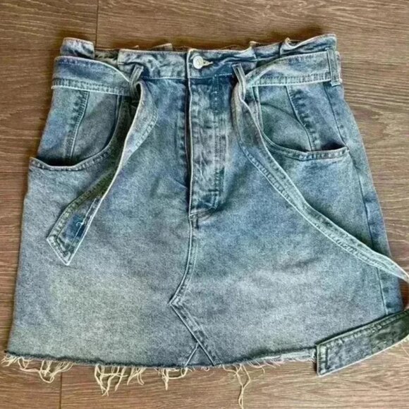 Dresses & Skirts - East of Eden Distressed Mini Denim Jean Skirt